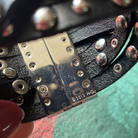 Harley-Davidson Leather Braided Studded Wristlet Bracelet - Picture 4 of 6